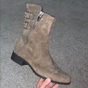 Calvin Klein Tan Winter Rain Boots with Buckle Straps